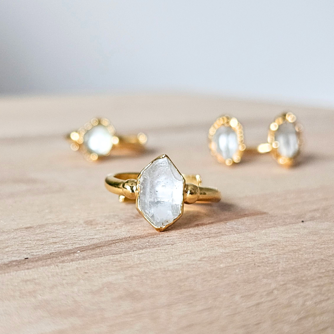 Bague en pierres naturelles brutes personnalisables – JOYO Jewelry fait main