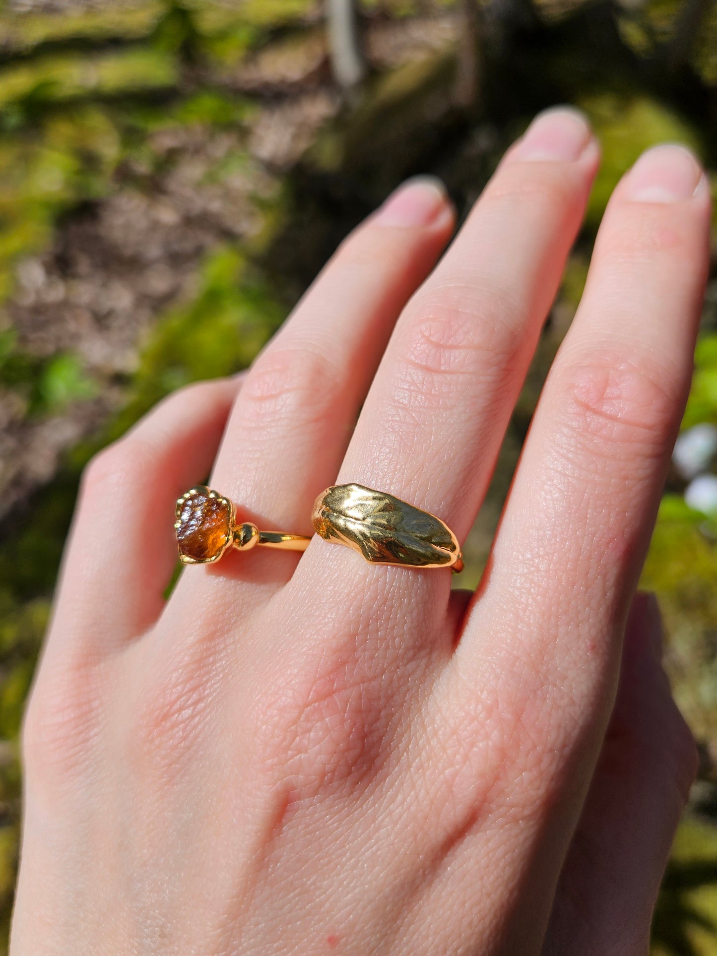 Bague Perla, citrine, dorée