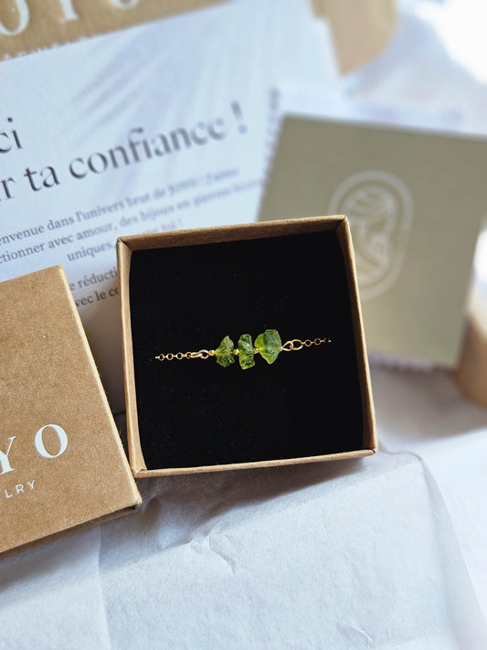 Bracelet personnalisable en pierre naturelle fait main – or ou argent