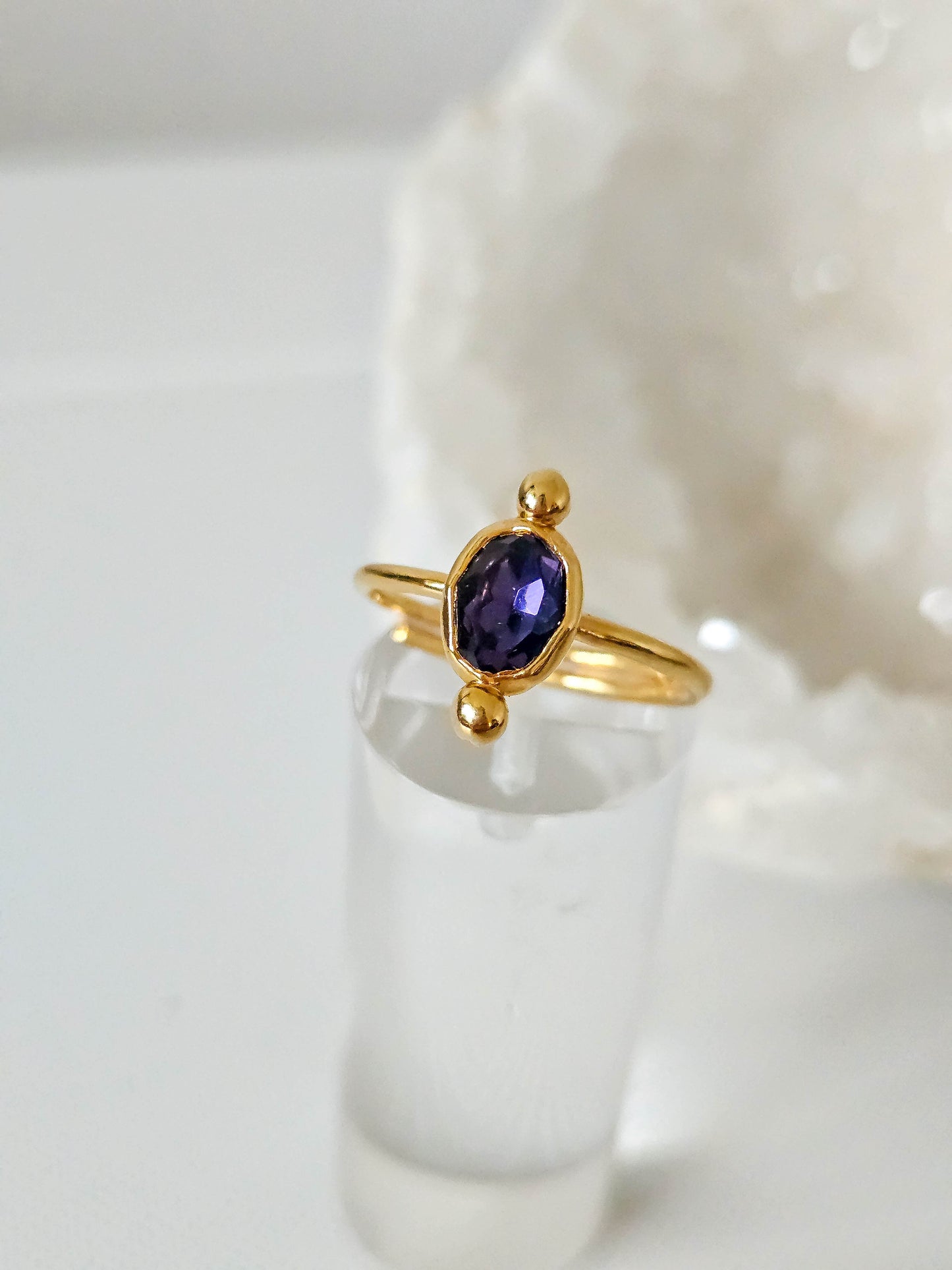 Bague dorée en cristal Autrichien
