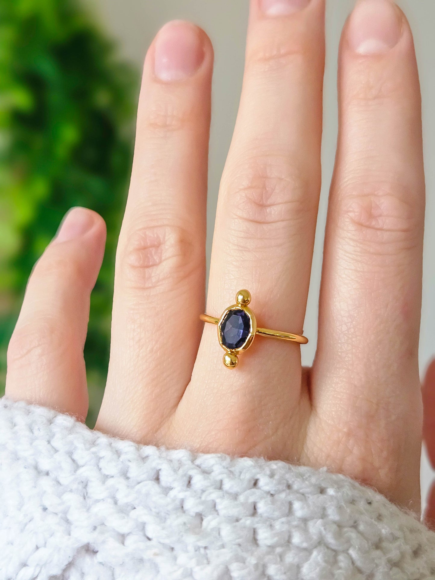 Bague dorée en cristal Autrichien