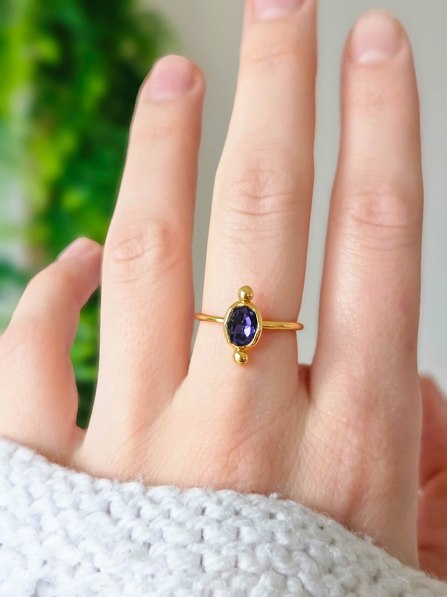 Bague dorée en cristal Autrichien