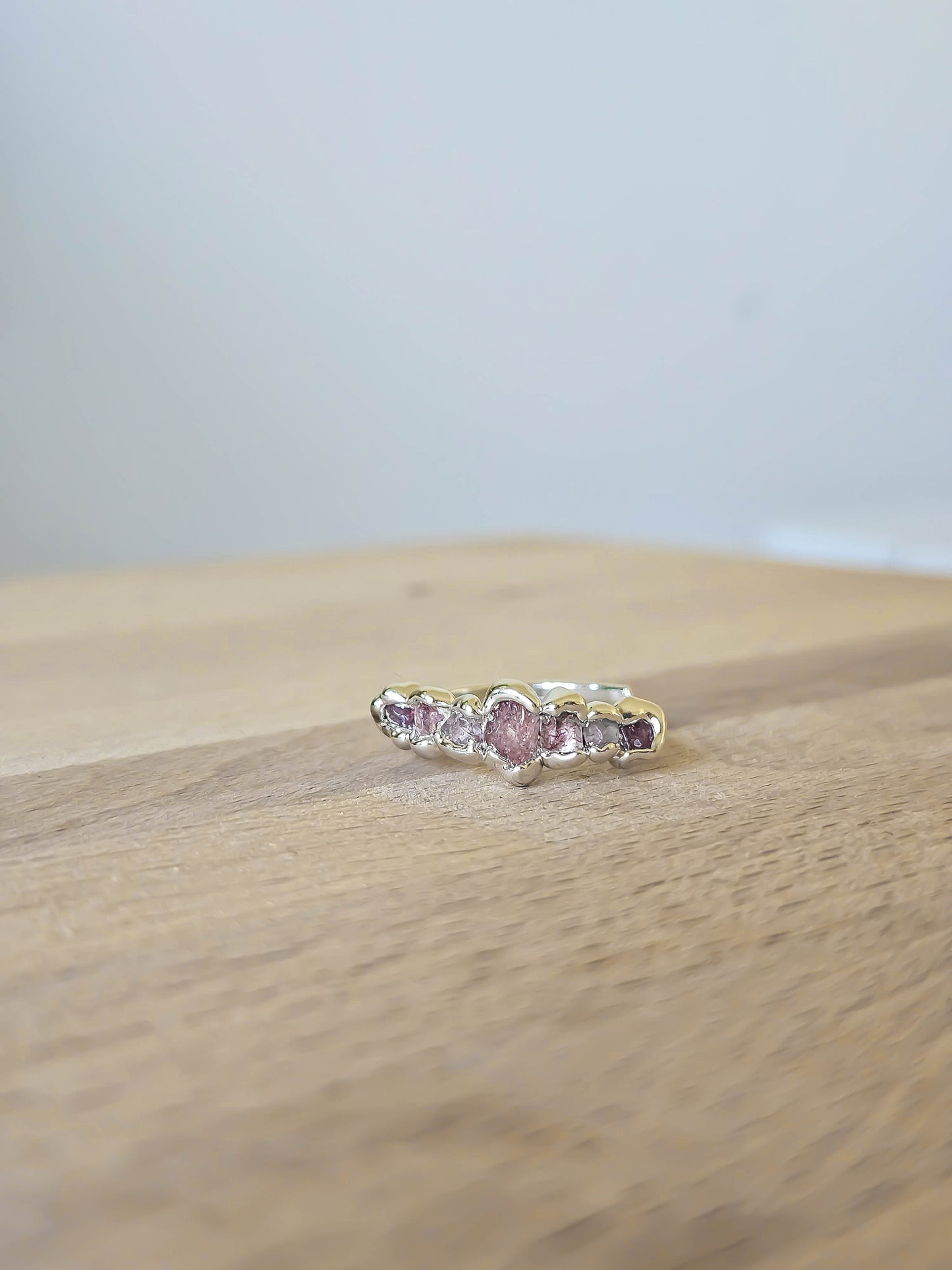 Bague Quartz fraise, argent