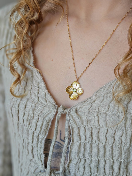 Collier Hortensia or ou argent