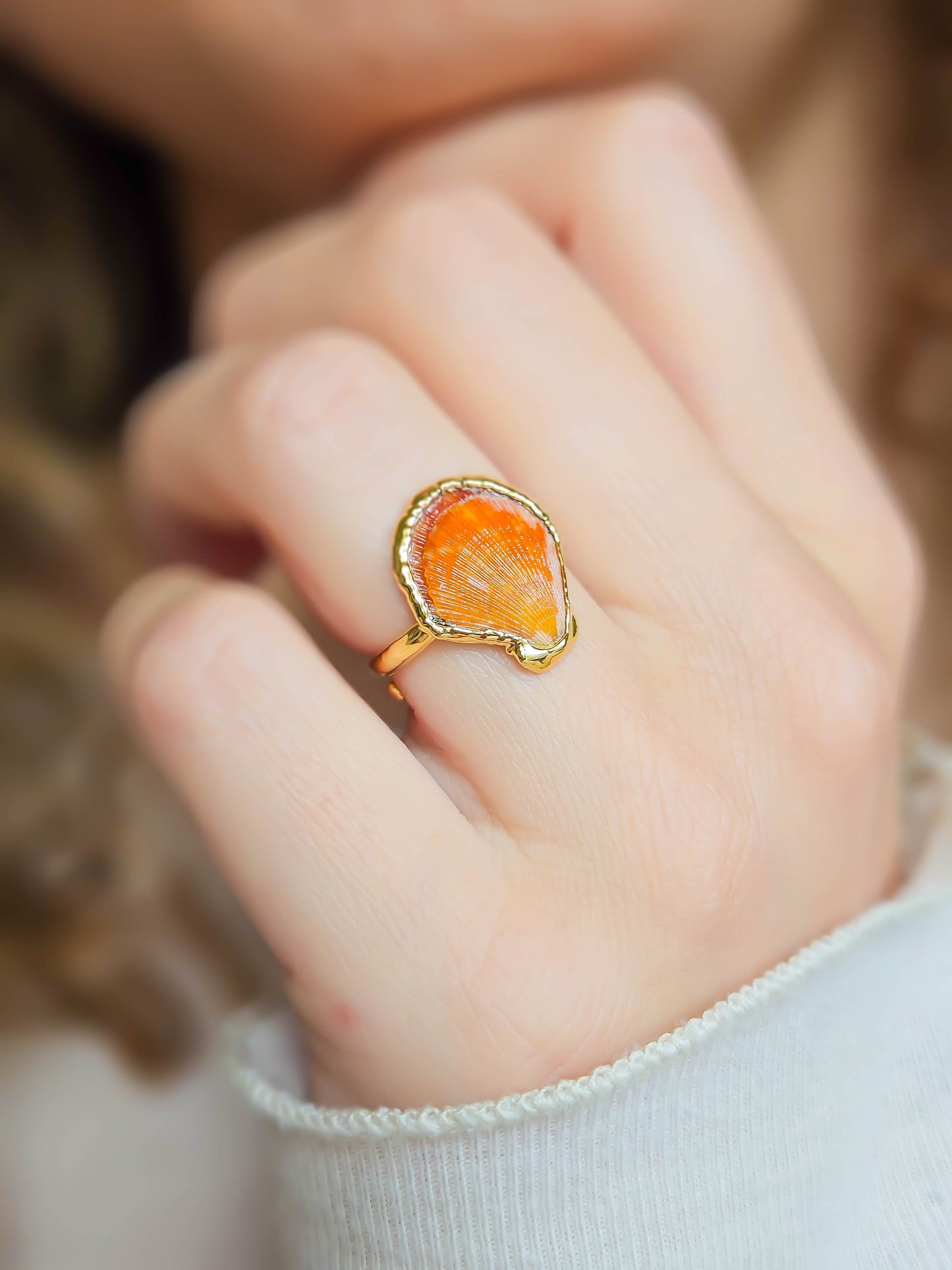 Bague Coquillage, dorée