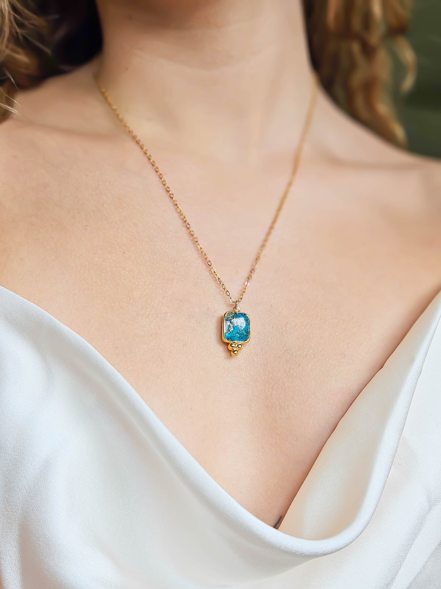 Collier Turquoise, doré