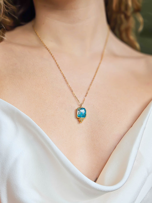 Collier Turquoise, doré