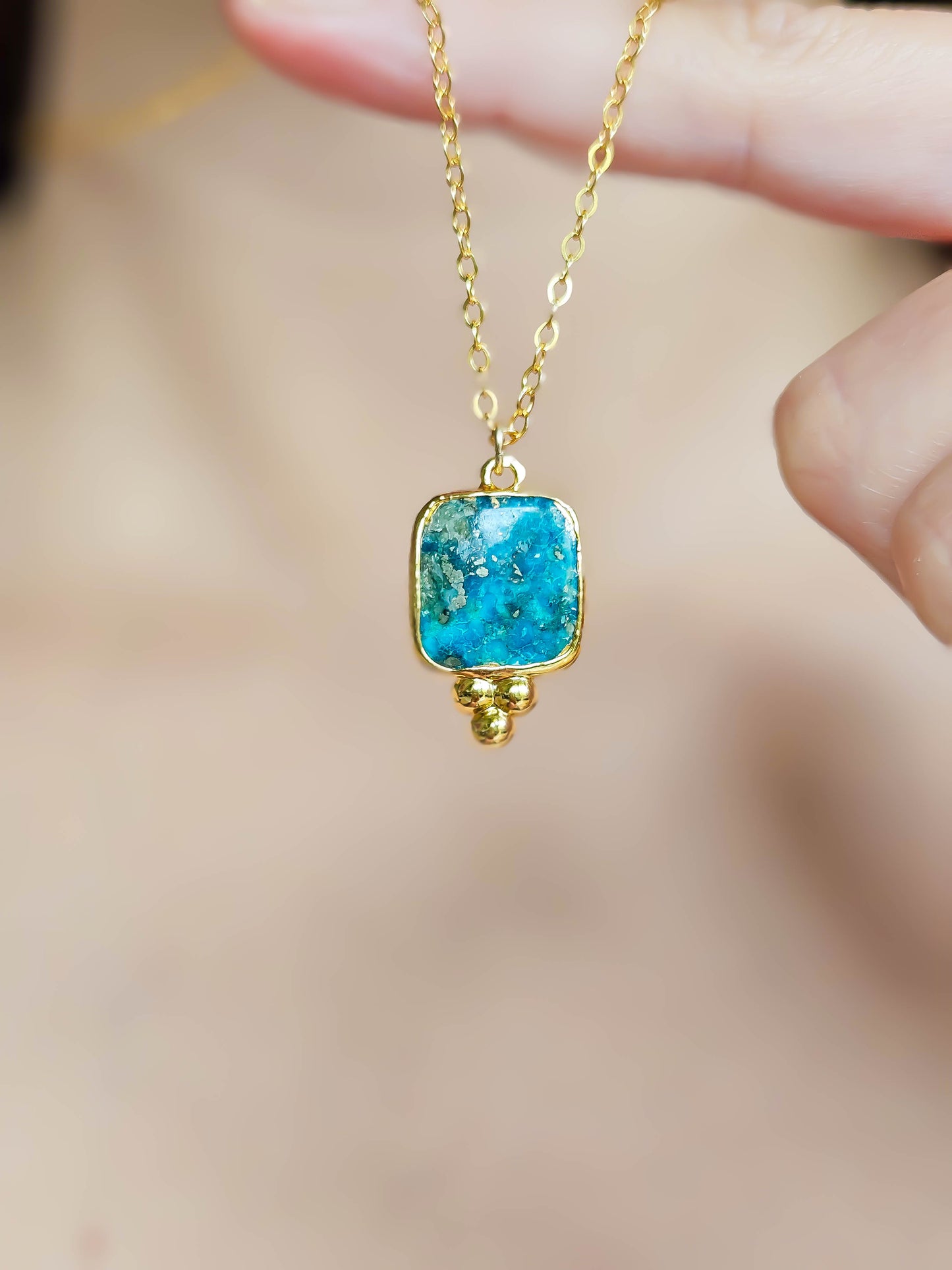 Collier Turquoise, doré