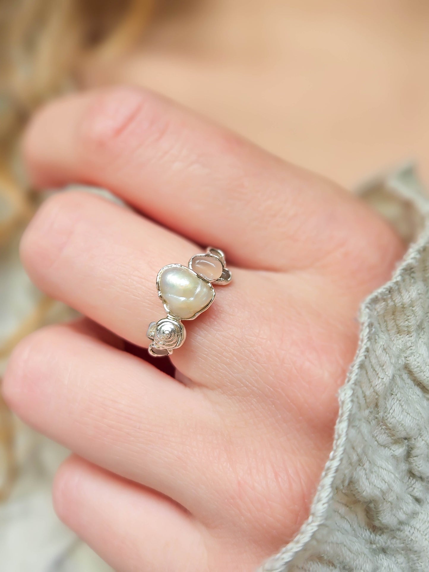 Bague Perle d'eau douce, argent