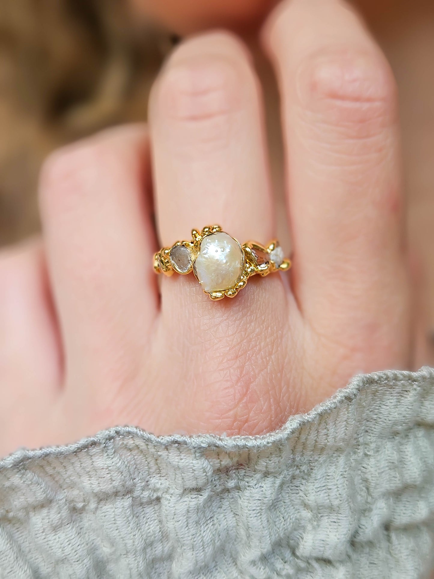Bague Perle d'eau douce, or