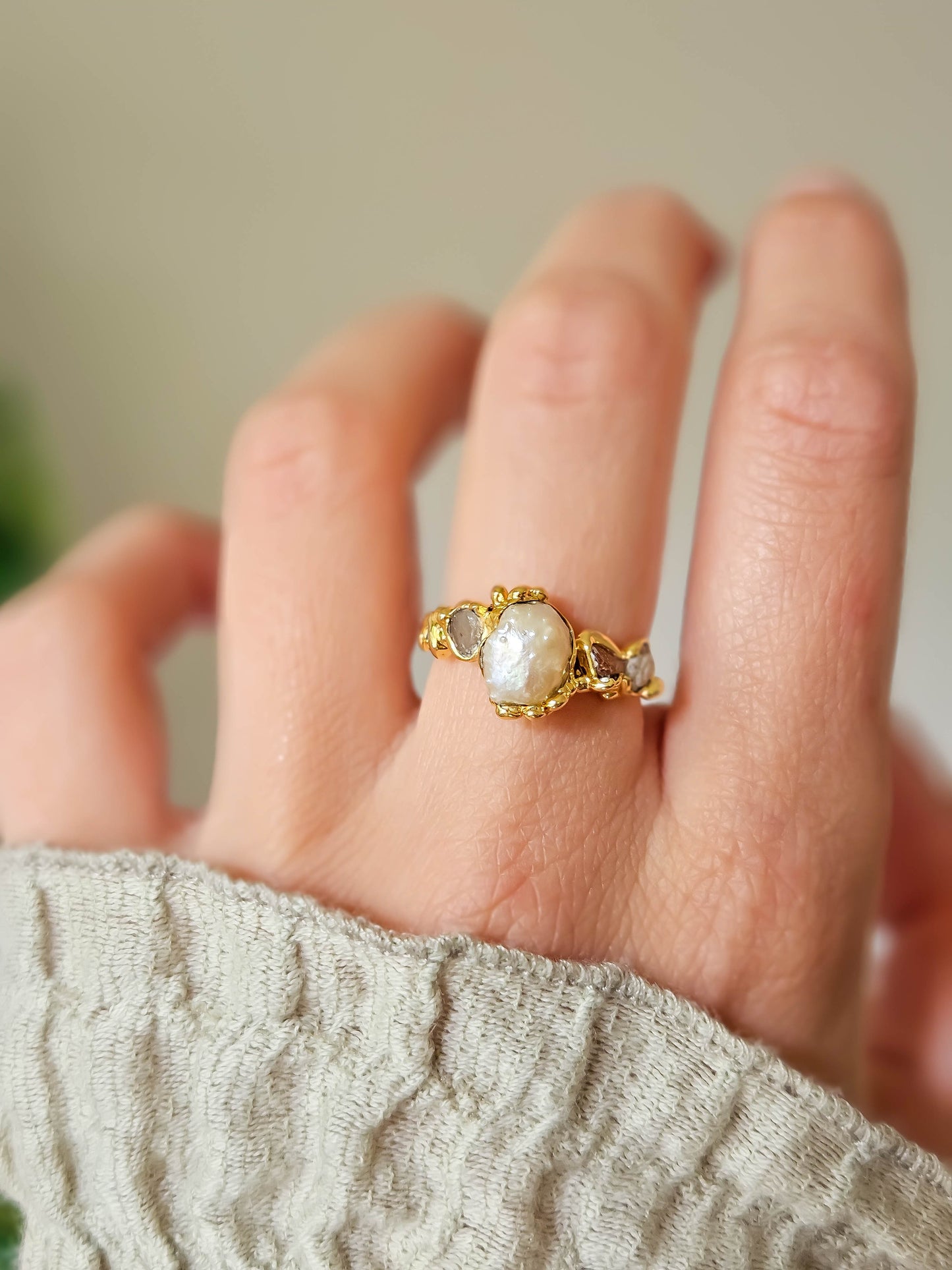 Bague Perle d'eau douce, or