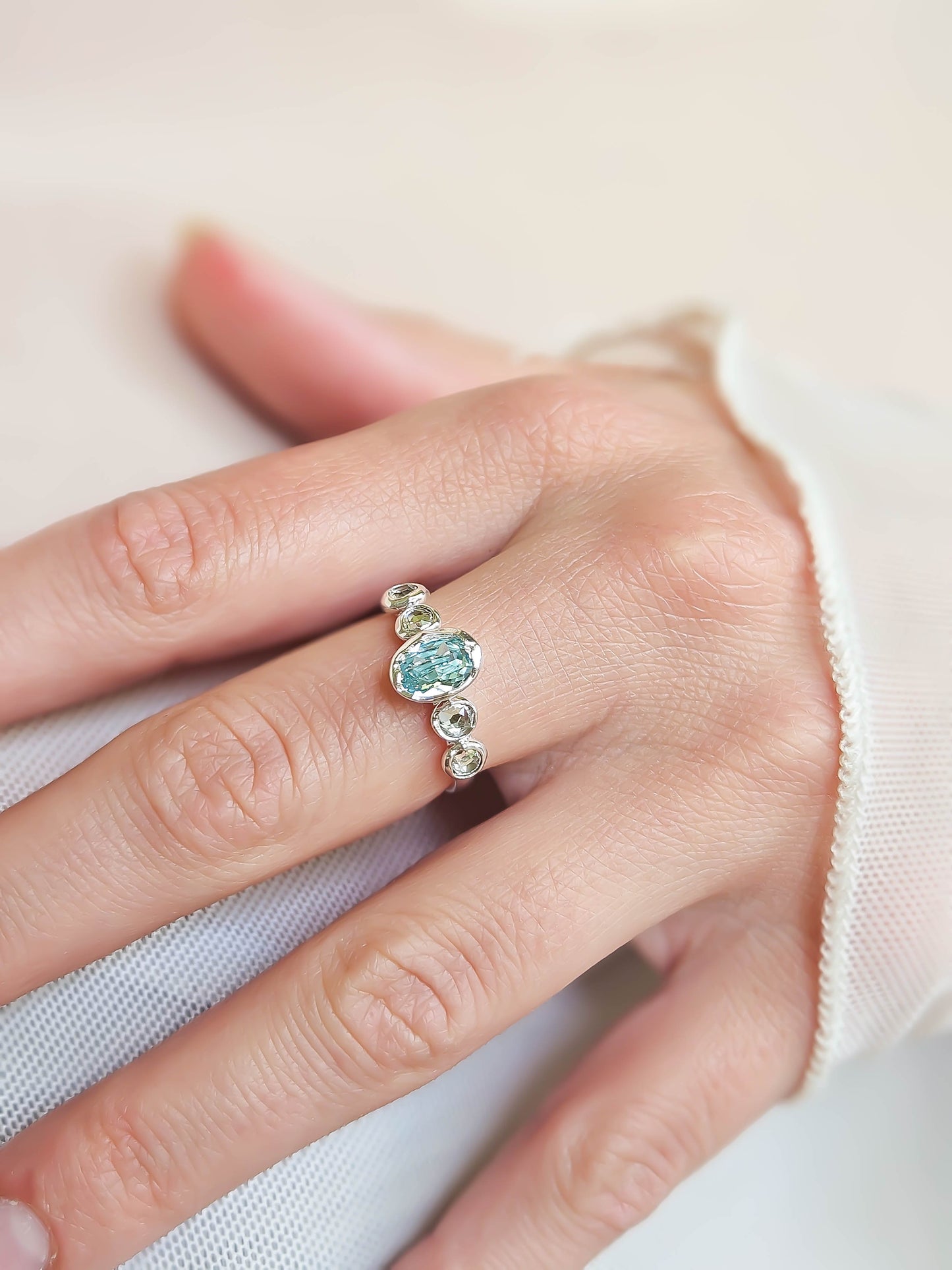 Bague cristal, argent