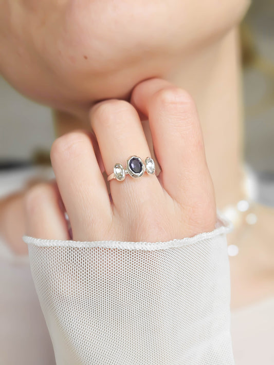 Bague cristal, argent