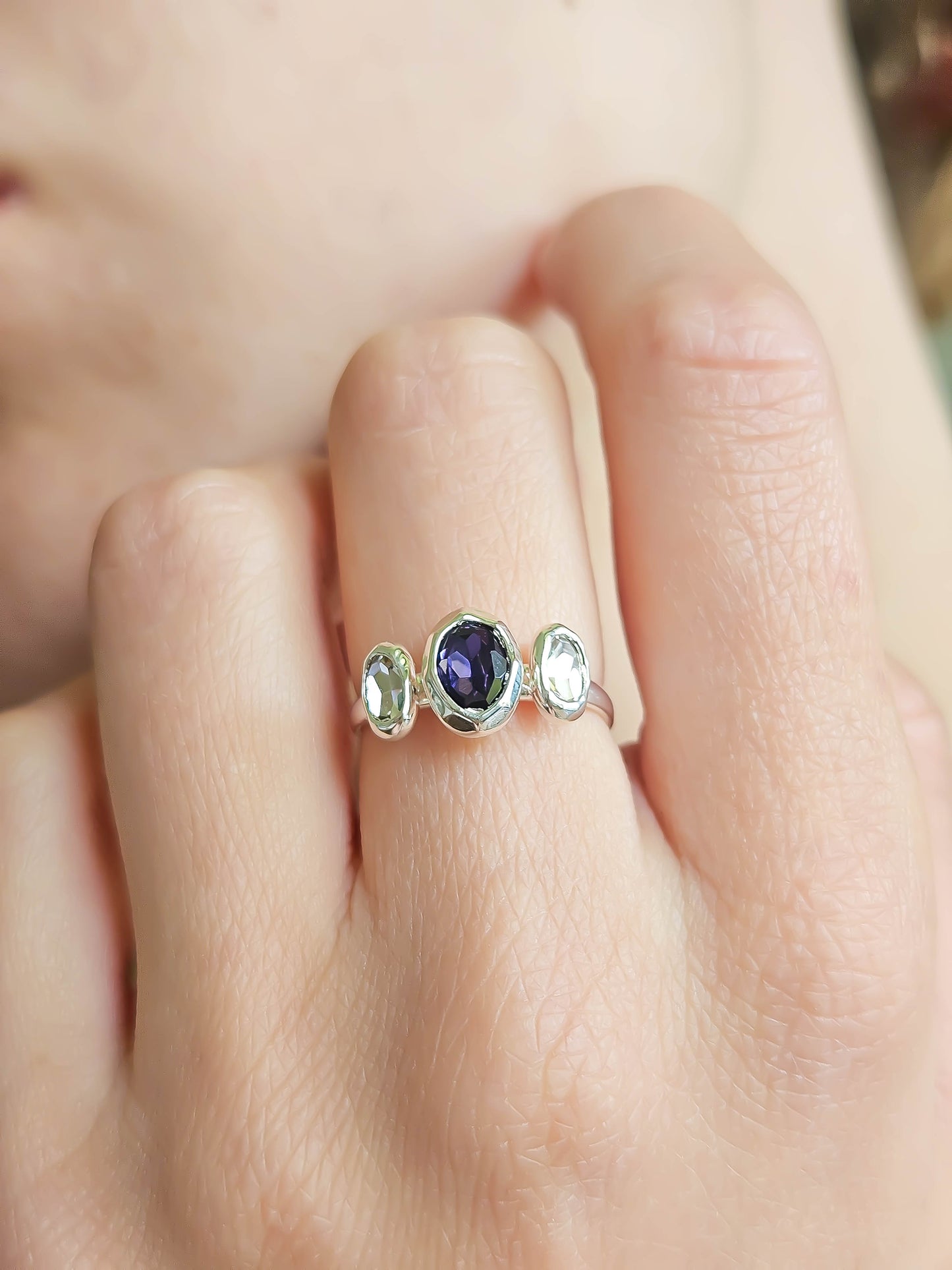 Bague cristal, argent