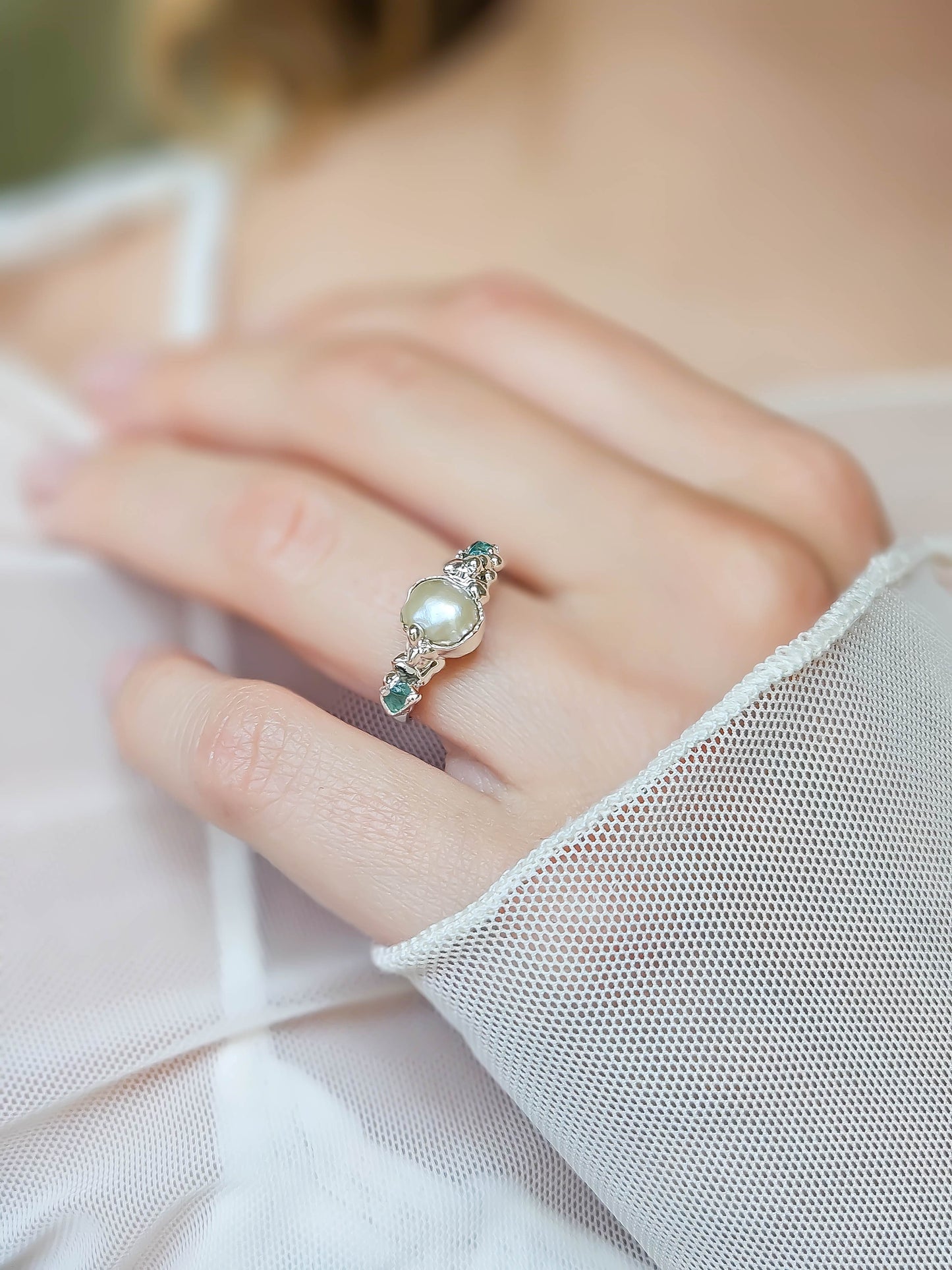 Bague Perle, Argent