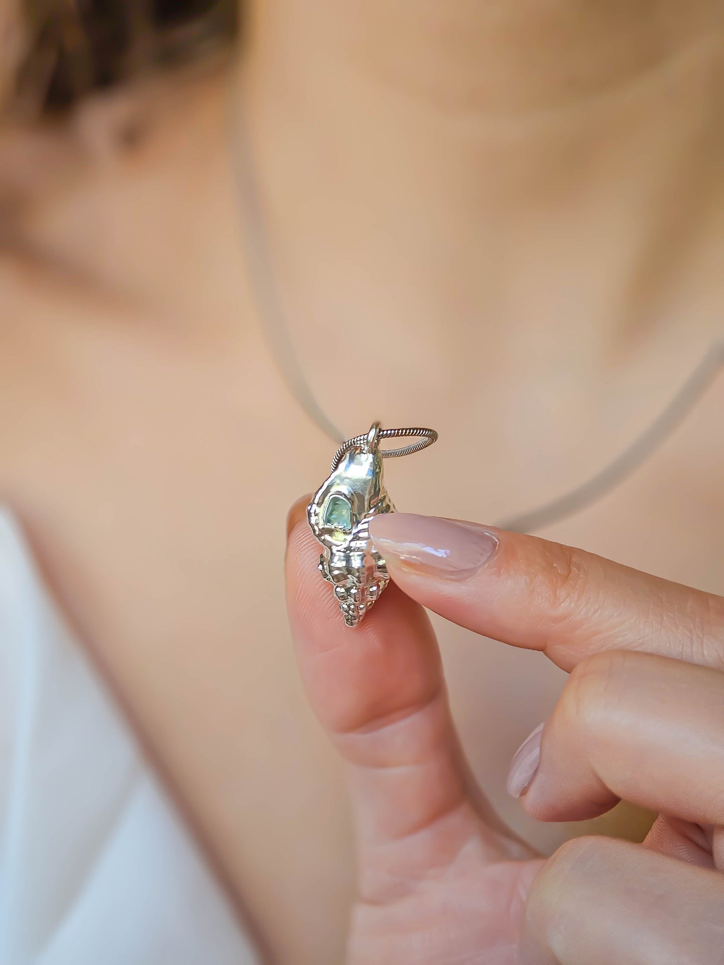 Collier coquillage, Argent