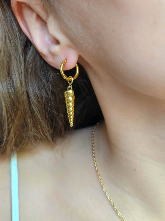 Monoboucle coquillage, Or