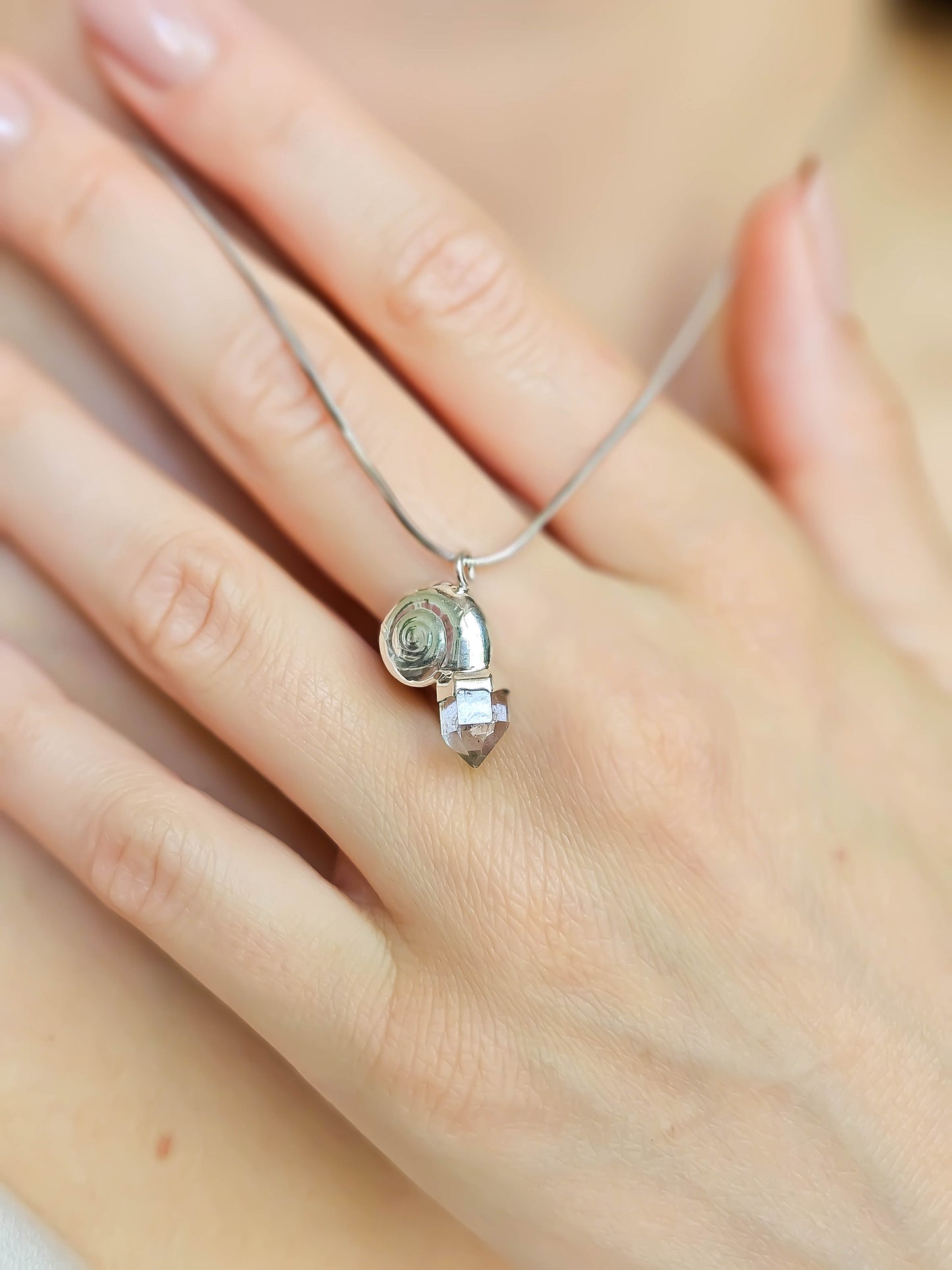 Collier coquillage, Argent
