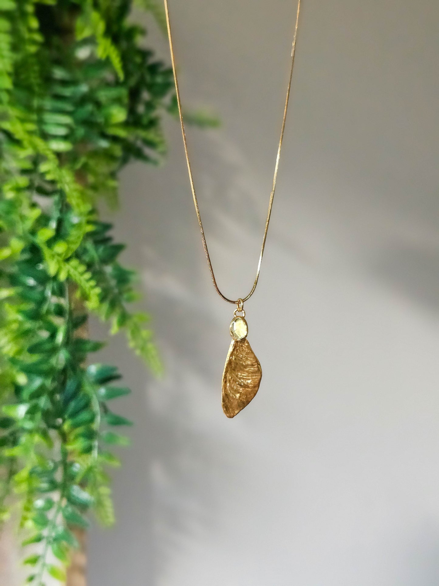Collier samare doré, tourmaline jaune