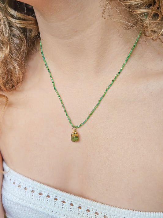Collier Jade et Péridot