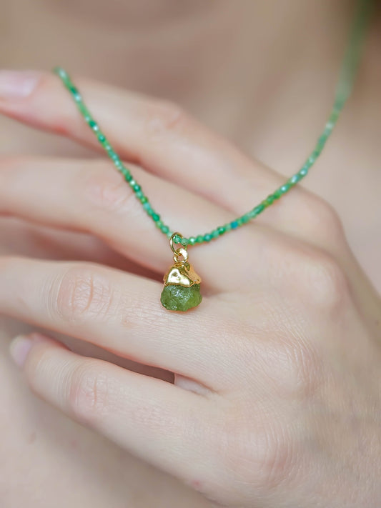 Collier Jade et Péridot