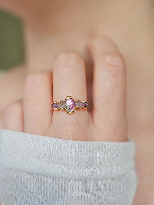 Bague Tourmaline rose, doré