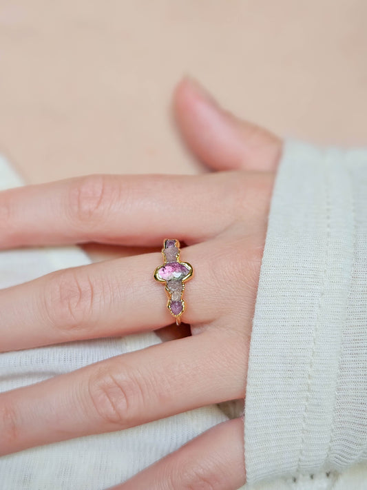 Bague Tourmaline rose, doré