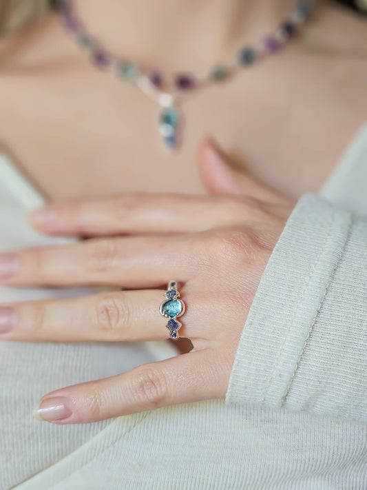 Bague Kyanite et Tanzanite, Argent