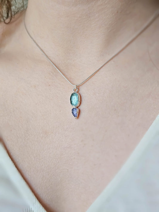 Pendentif en kyanite et tanzanite, Argent