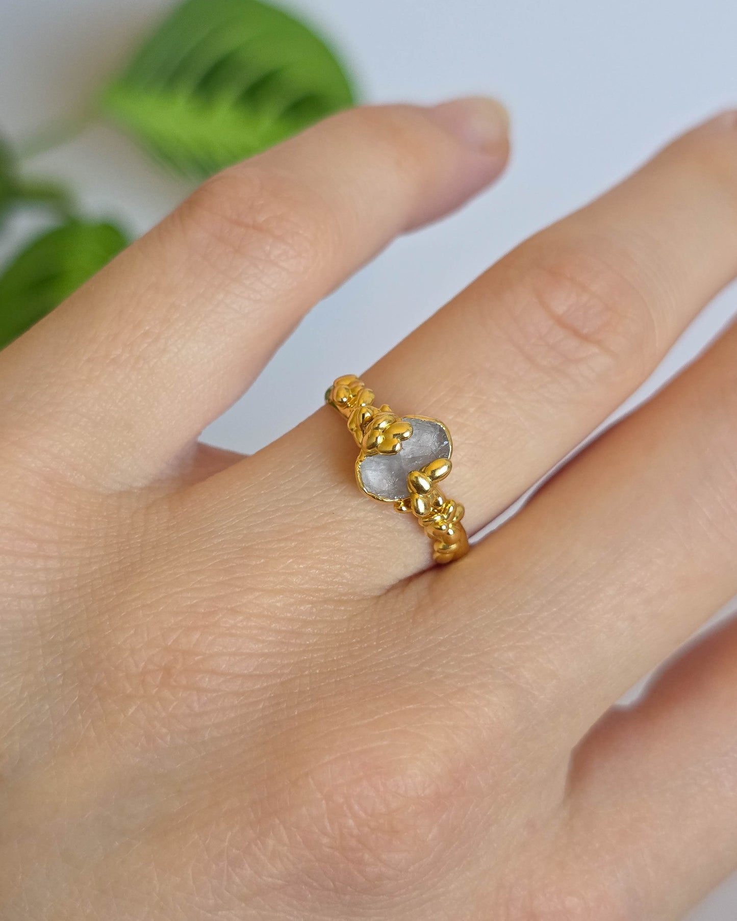 Bague quartz rose, T53