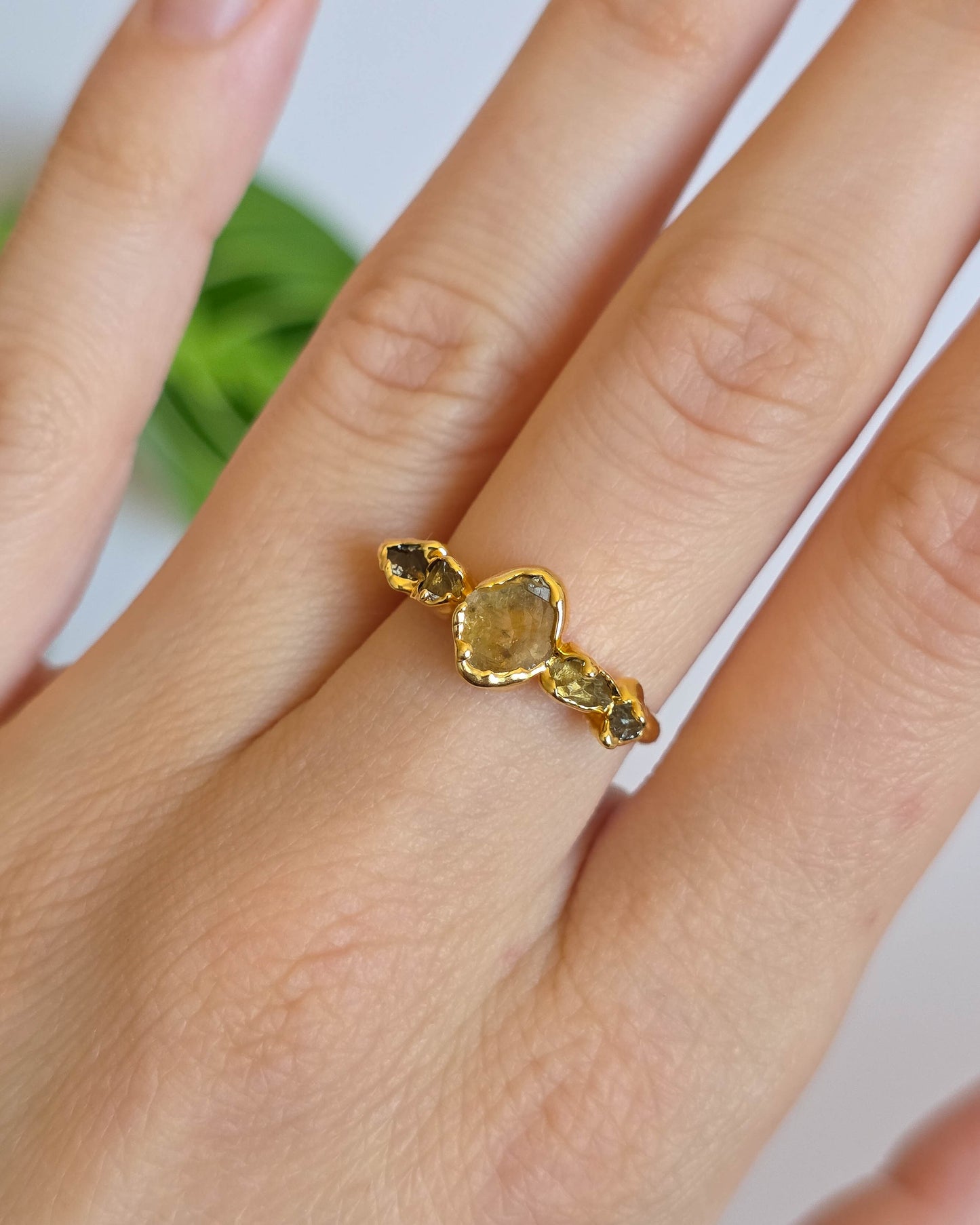 Bague citrine réglable T55