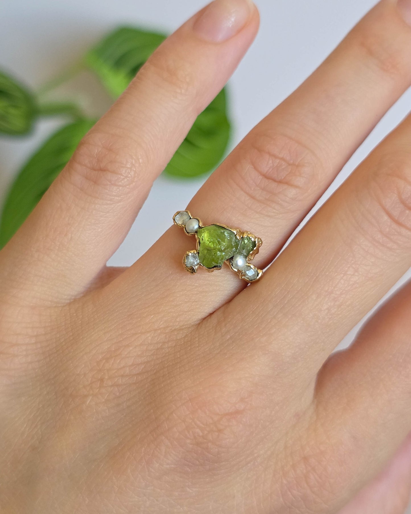 Bague Péridot, réglable T51-53