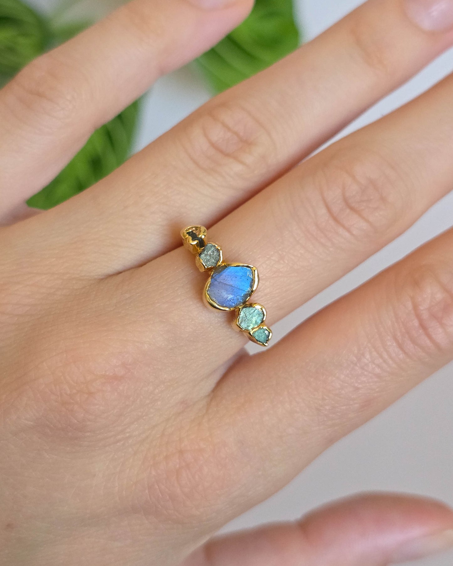 Bague Labradorite, T55
