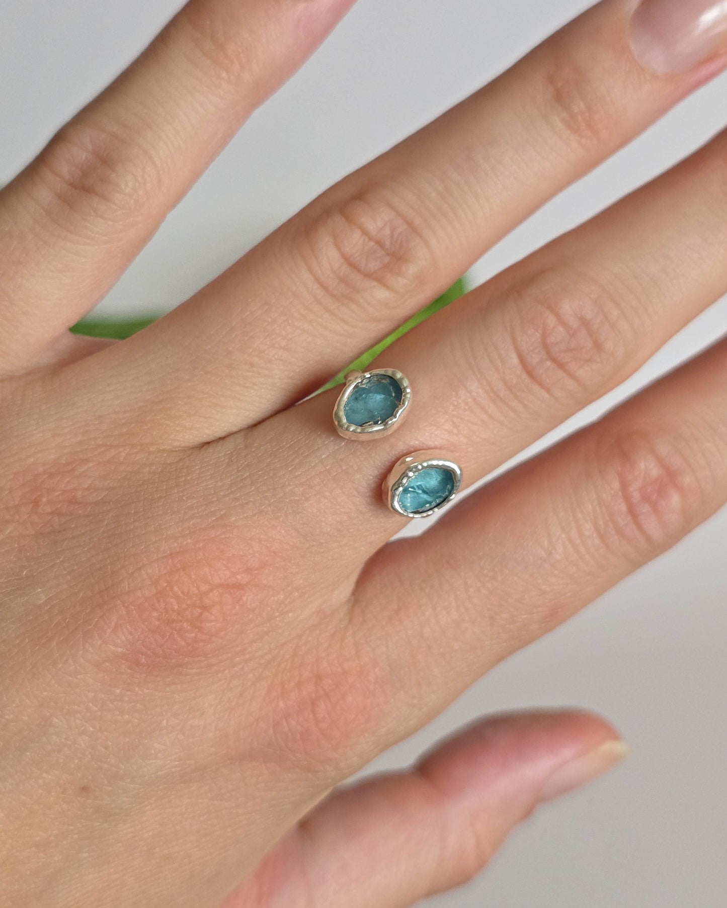 Bague Apatite claire, réglable T50-52