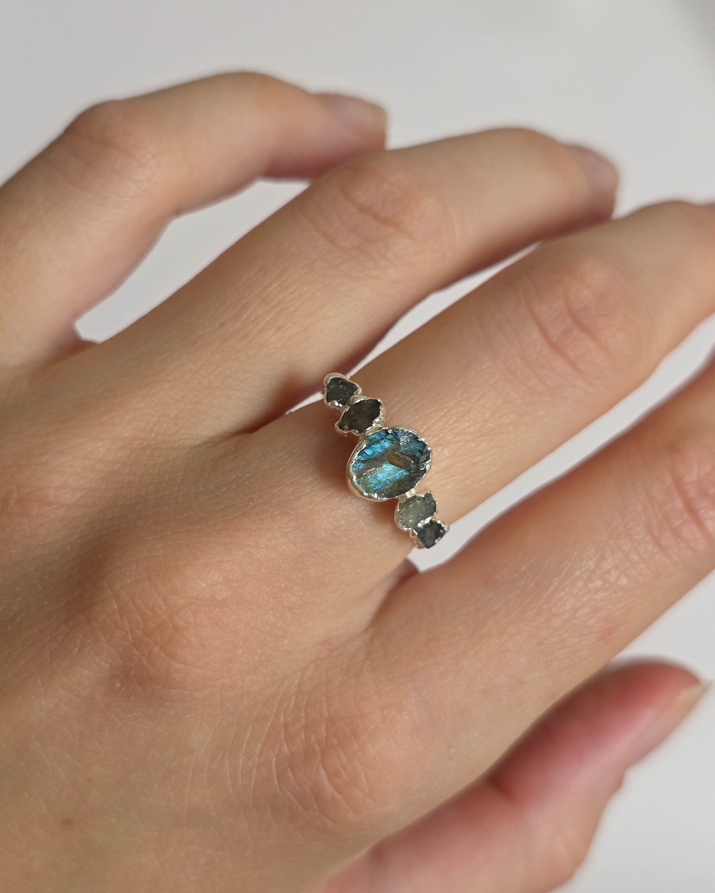 Bague Labradorite T53