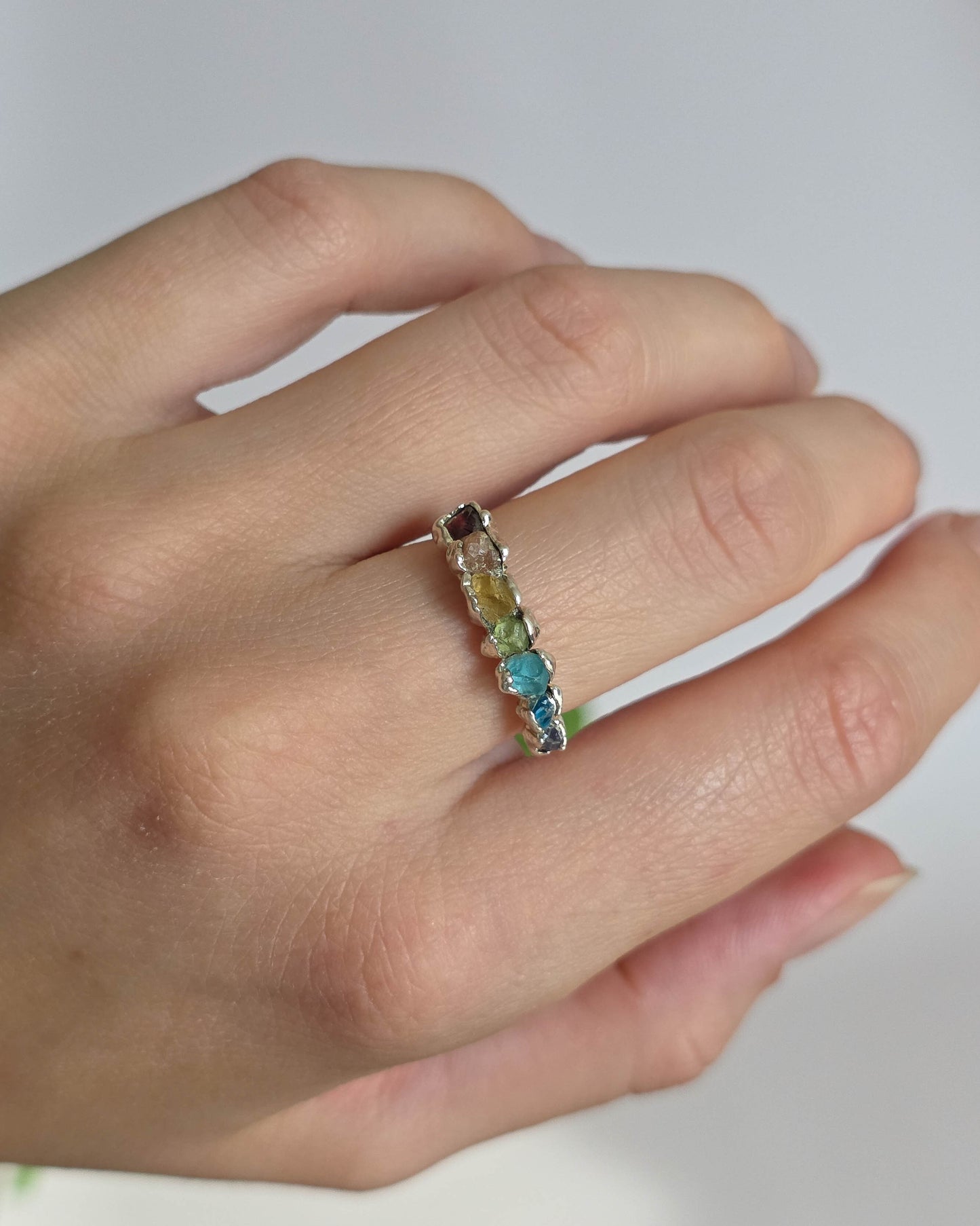 Bague 7 pierres, réglable T56-58