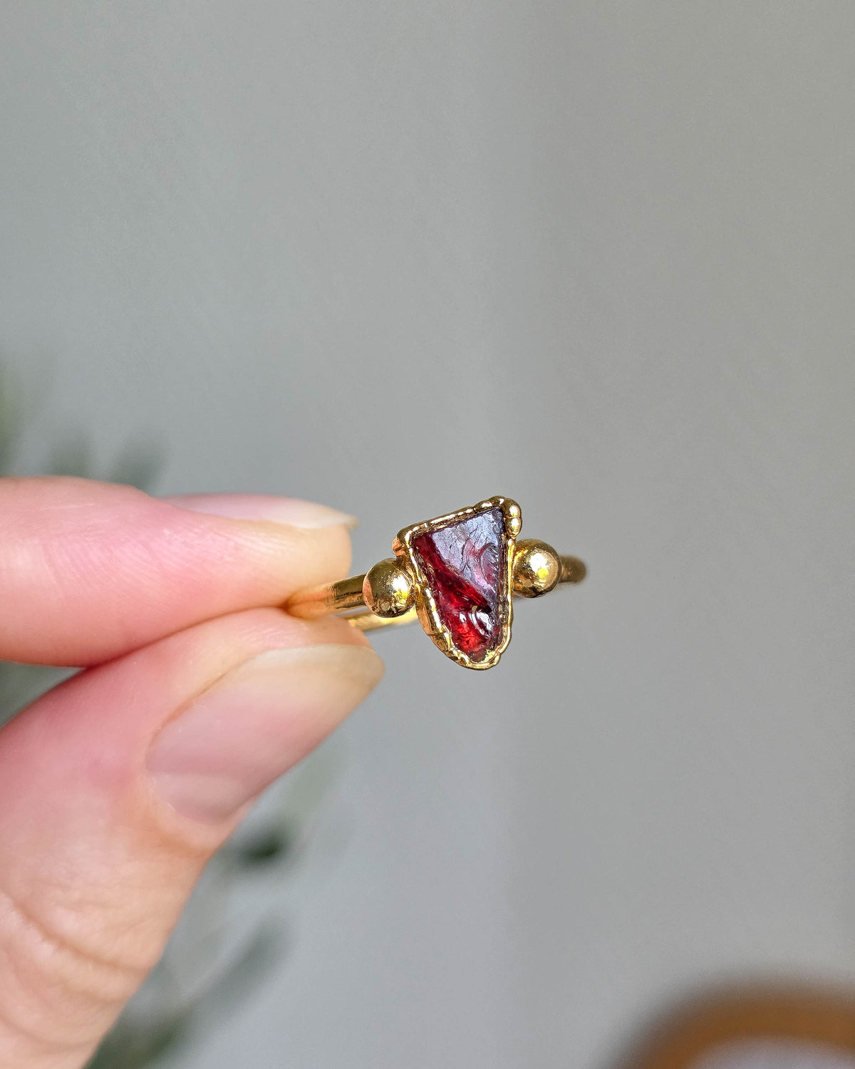 Bague Grenat, Réglable T51/53