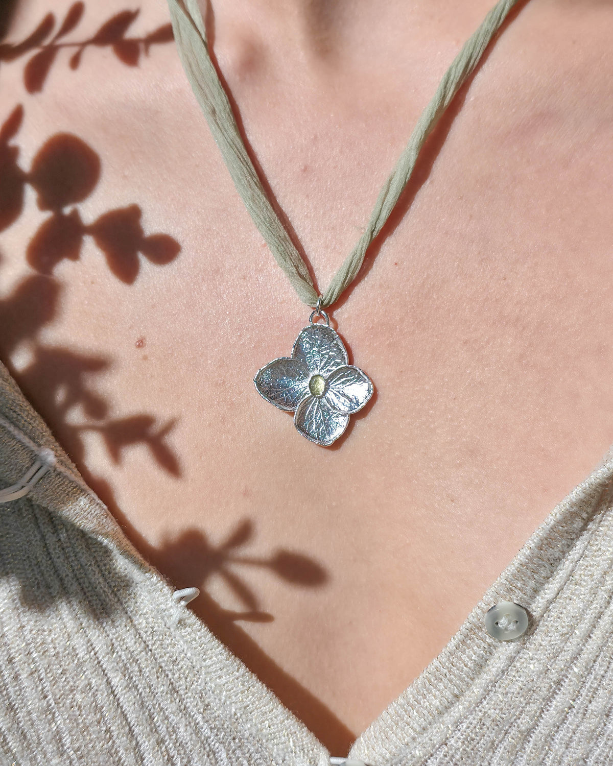 Collier Hortensia vert