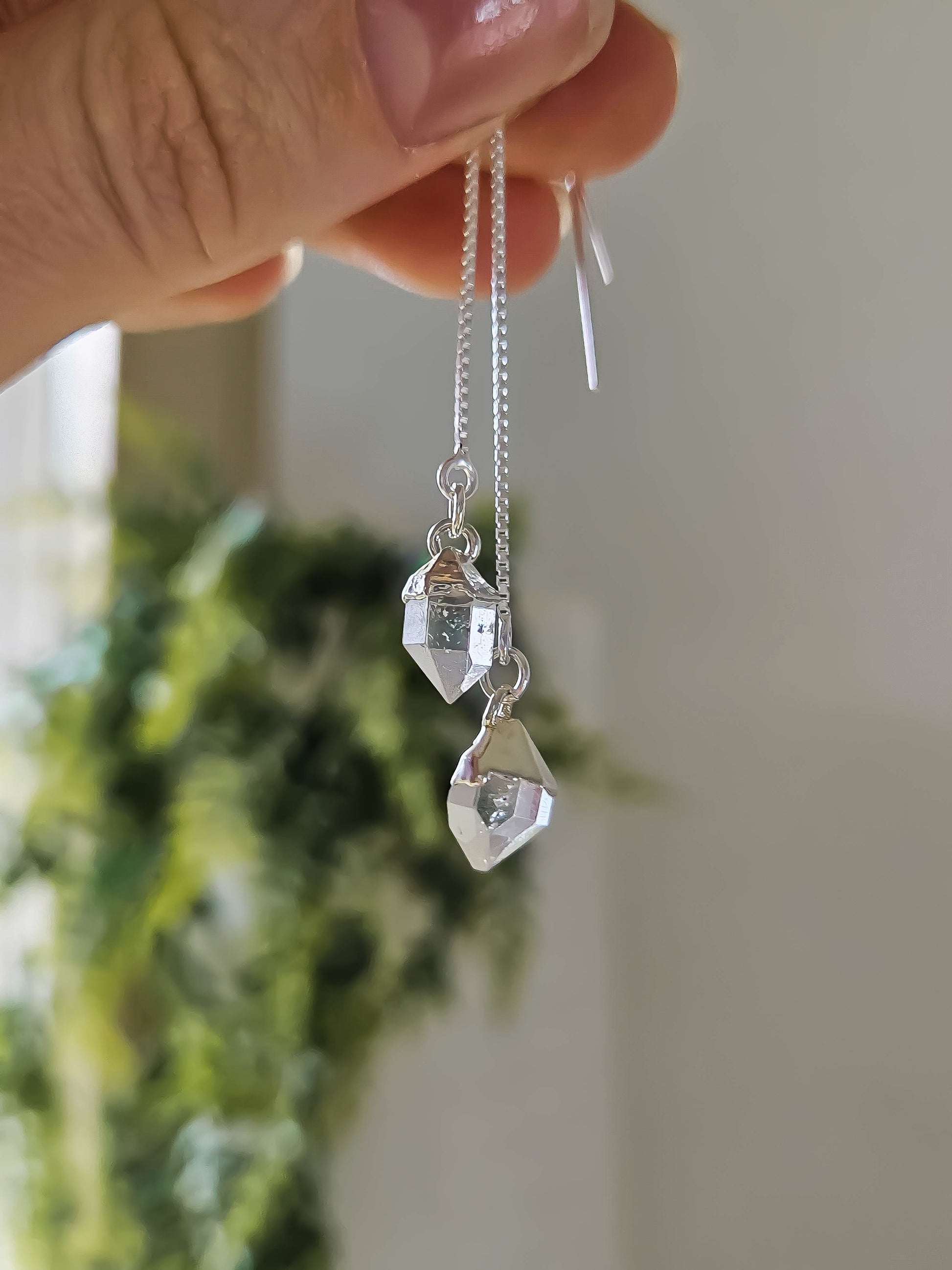 Boucles d’oreilles fait main – cadeau de Noël unique en pierres fines