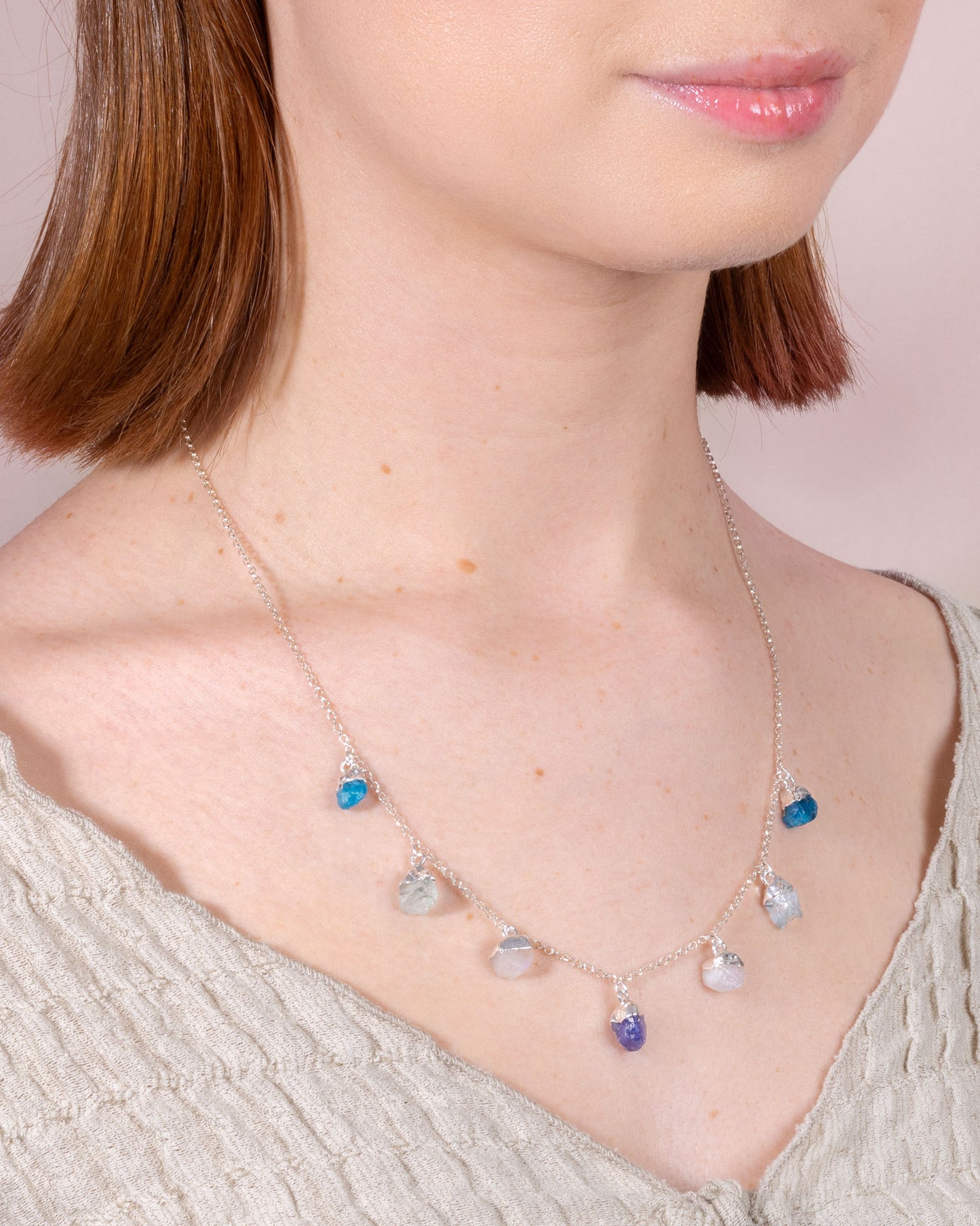 Bijou sur mesure avec pierres naturelles – collier argent fait main
