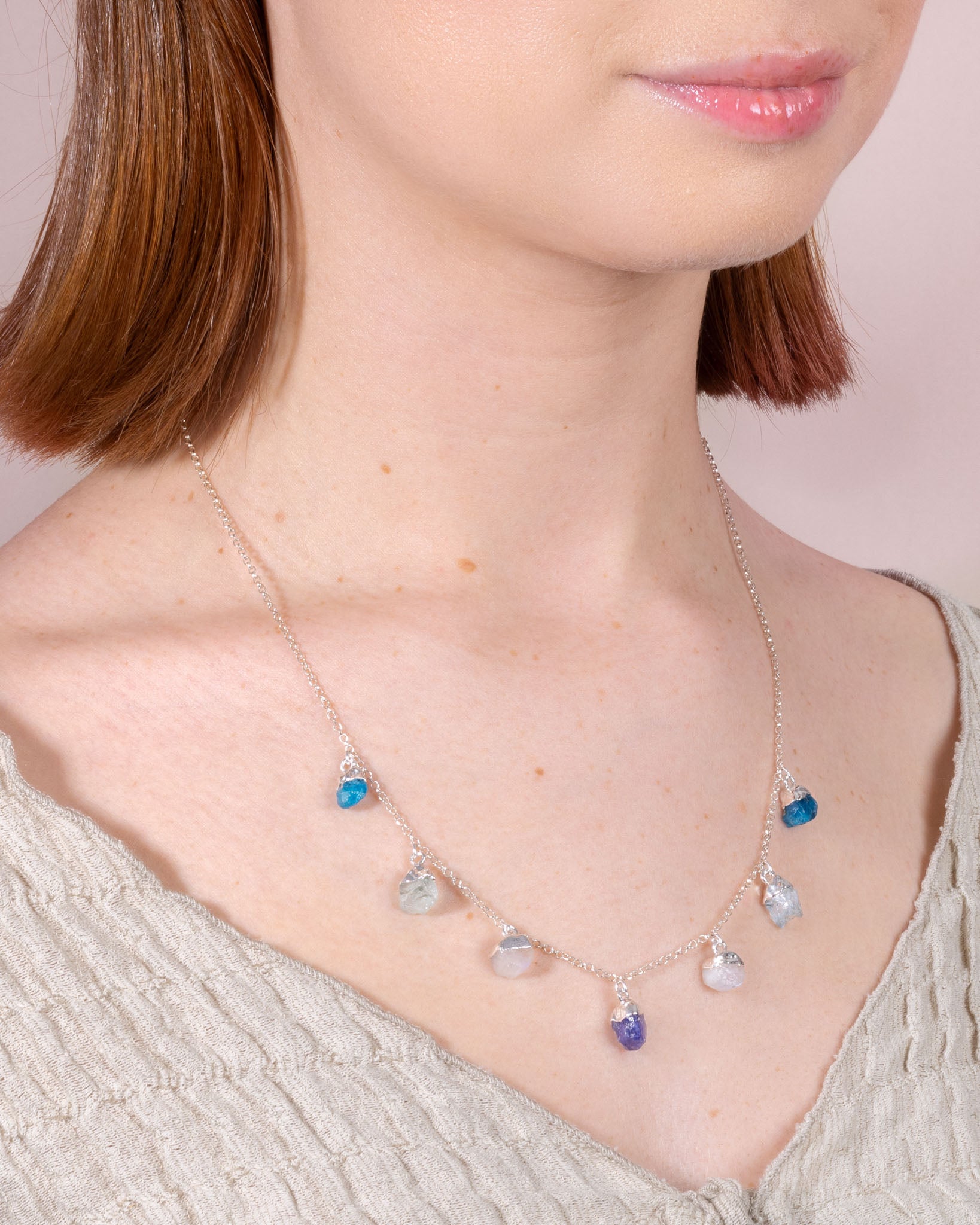 Bijou sur mesure avec pierres naturelles – collier argent fait main