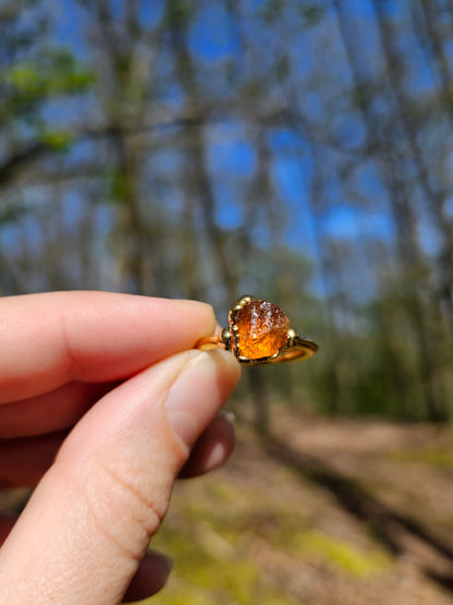 Bague Perla, citrine, dorée