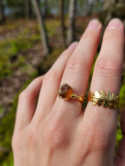 Bague Perla, citrine, dorée