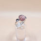 Bague en quartz fraise, argenté