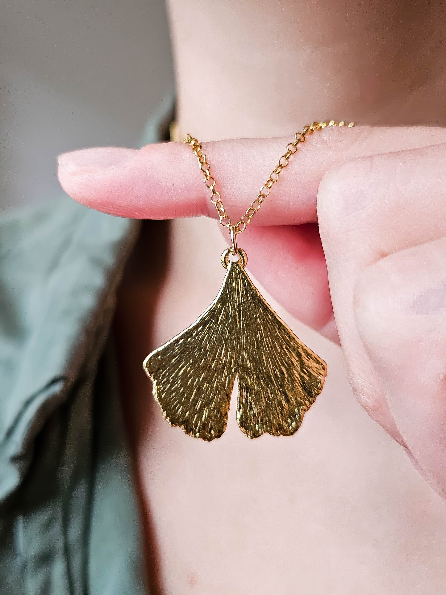 Collier Ginkgo, doré