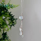 Collier argent Pierre de lune blanche et 3 pointe de quartz II