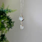 Collier argent Pierre de lune blanche et pointe de quartz