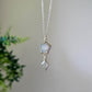 Collier argent pierre de lune blanche