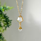 Collier or Pierre de lune grise et pointe de quartz