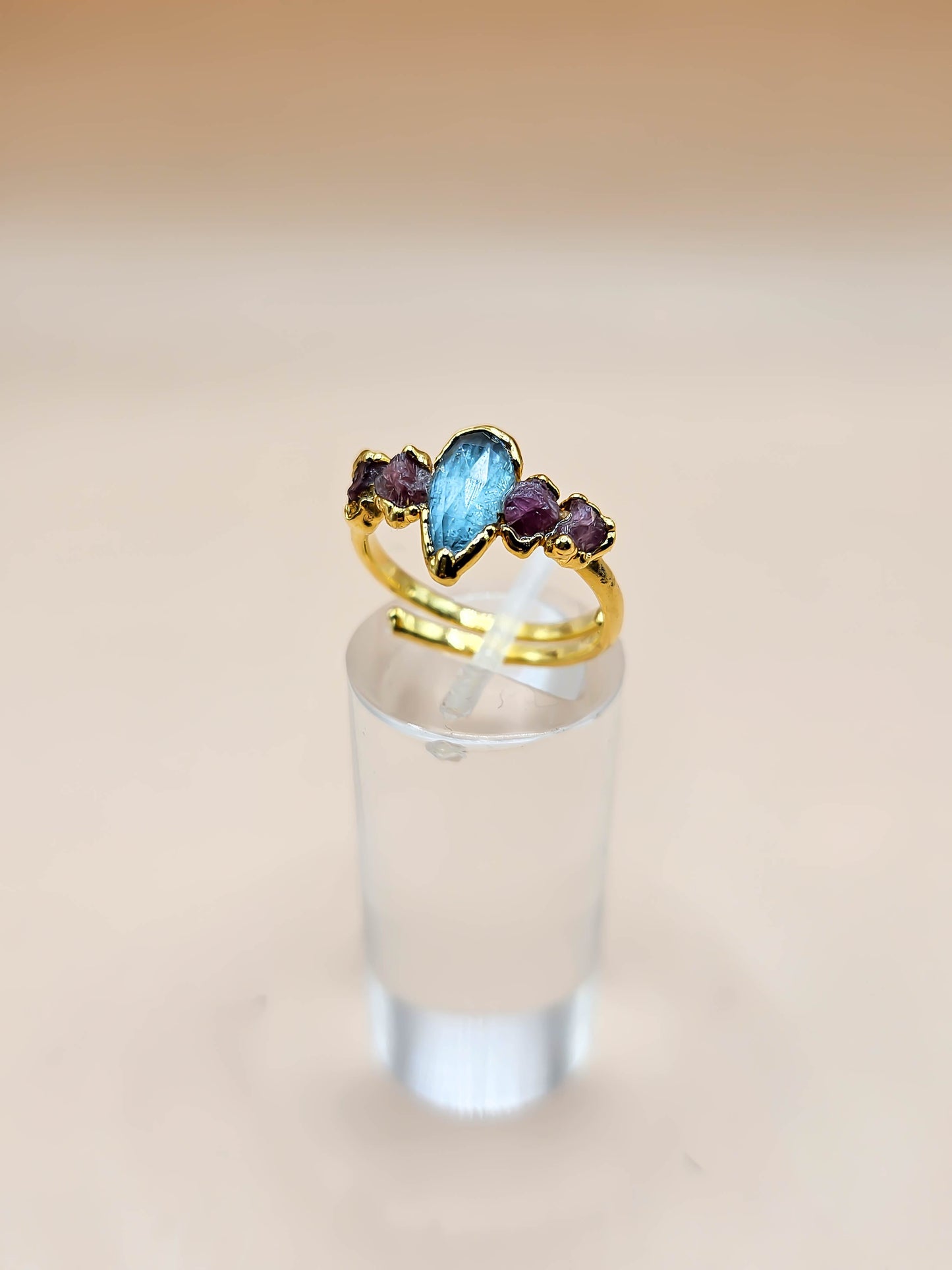 Bague Kyanite et Tourmaline rose